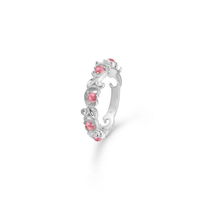 Vintage Blooming ring i sølv med pink turmalin fra Mads Z